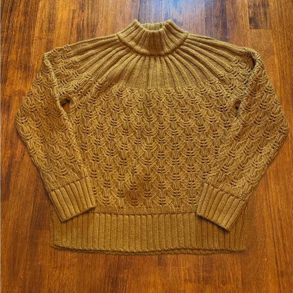 Madewell Cozy Cable Knit Sweater in Mustard - Picture 2 of 5